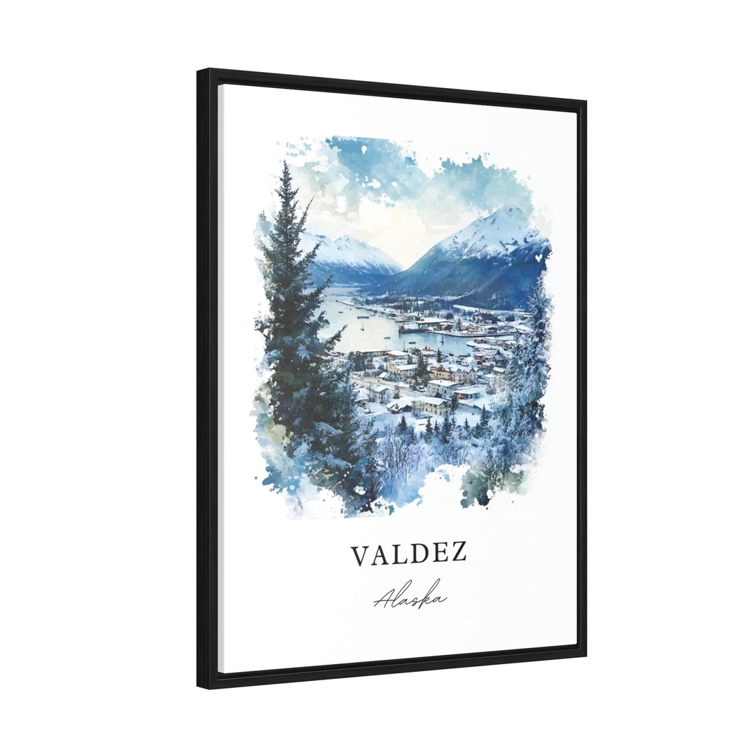 Valdez Alaska Wall Art, Valdez Alaska Print, Valdez Alaska Watercolor Art, Chugach AK Gift, Travel Poster, Housewarming Gift