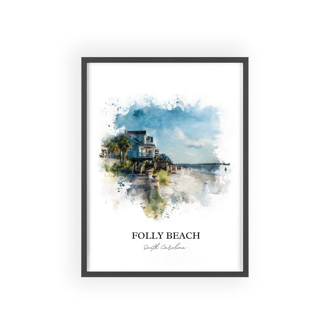 Folly Beach, SC – Watercolor Art Print