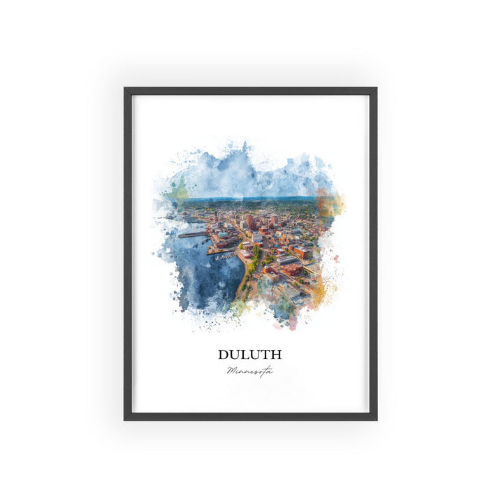 Duluth MN Wall Art, Duluth Print, Minnesota Watercolor Art, Duluth Minnesota Gift, Travel Print, Travel Poster, Housewarming Gift
