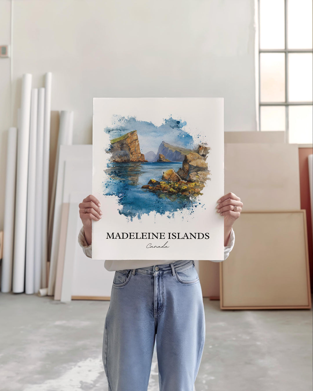Madeleine Islands Wall Art, Canada Print, Québec Watercolor Art, Québec Gift, Québec Travel Print, Travel Poster, Housewarming Gift