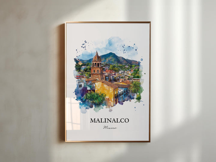 Malinalco MX Wall Art, Ixtapan Region Print, Mexico Watercolor Art, Malinalco Mexico Gift, Travel Print, Travel Poster, Housewarming Gift