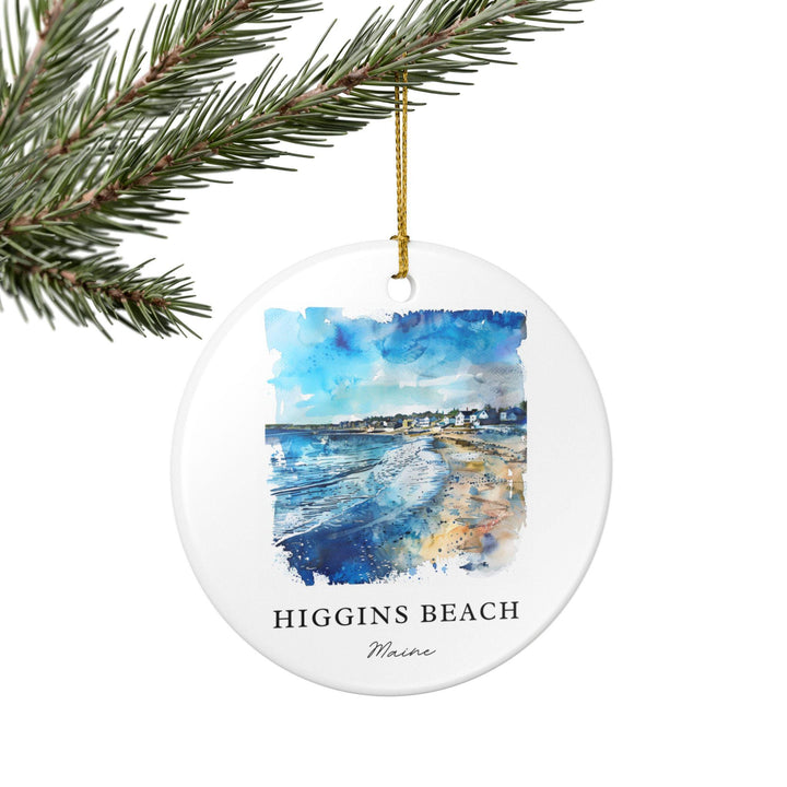 Higgins Beach Ornament: Unique Higgins Beach Souvenir, Higgins Beach ME Xmas Decor, and Authentic Maine Gift