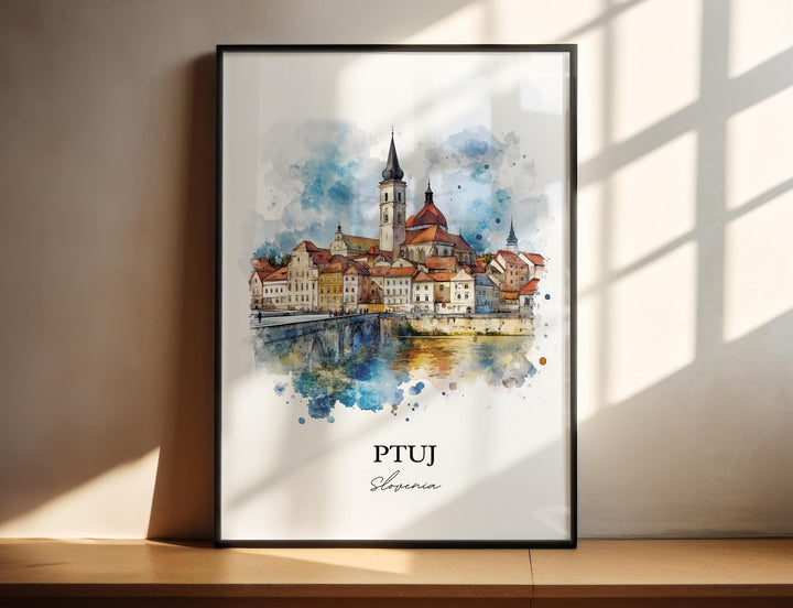 Ptuj Slovenia Wall Art, Styria Region Print, Slovenia Watercolor Art, Ptuj Gift, Travel Print, Travel Poster, Housewarming Gift