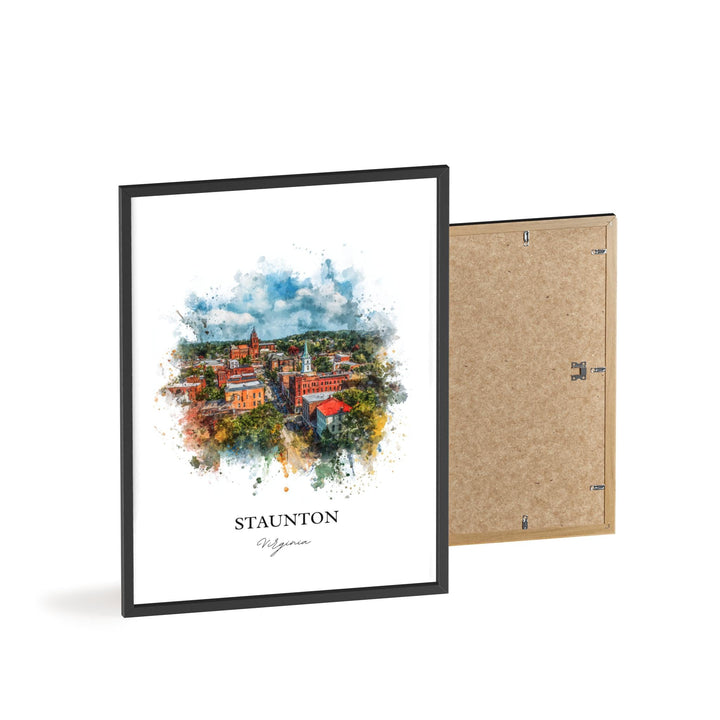 Staunton, Virginia – Watercolor Art Print