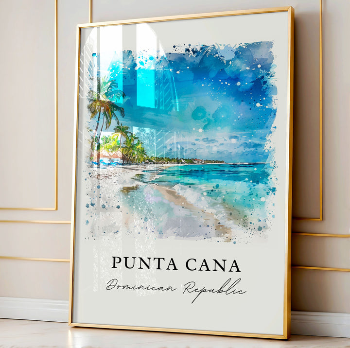 Punta Cana Wall Art, Punta Cana Print, Punta Cana DR Watercolor, Punta Cana Gift,