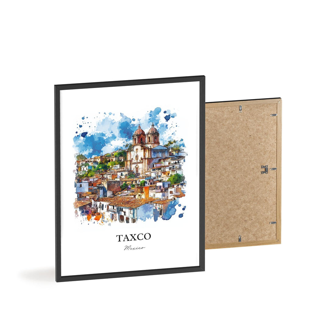 Taxco Mexico Wall Art, Guerrero State Print, Mexico Watercolor Art, Taxco MX Gift, Travel Print, Travel Poster, Housewarming Gift