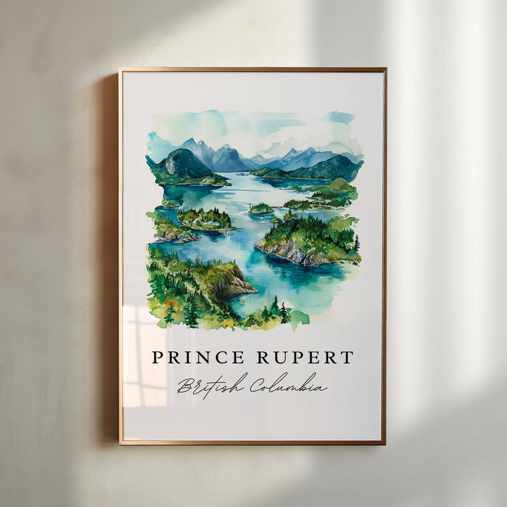 Prince Rupert BC wall art - British Columbia, Prince Rupert print, Wedding gift, Birthday present, Custom Text, Perfect Gift