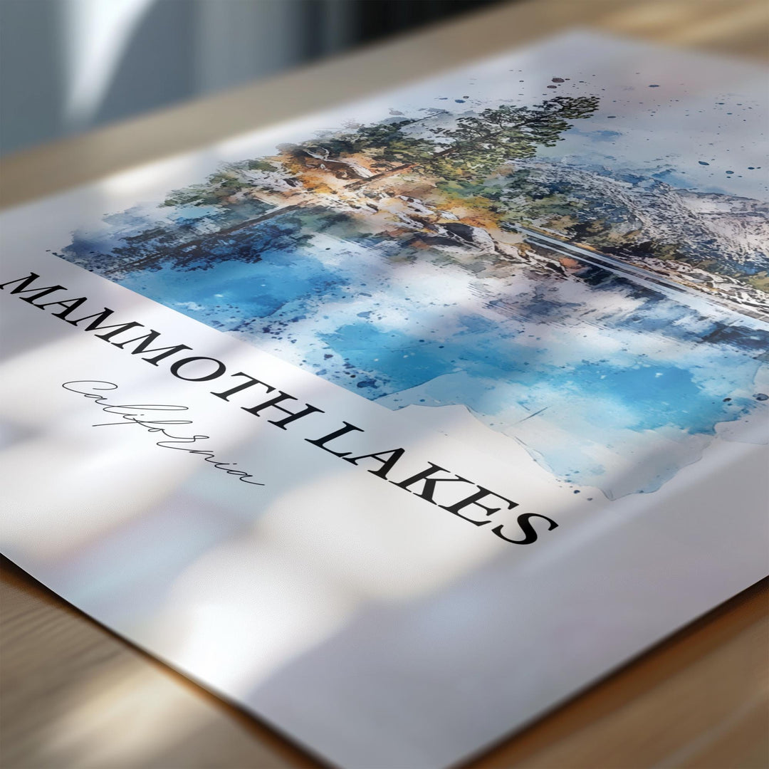 Mammoth Lakes Art, June Mountain Print, Sierra Nevada Watercolor Art, Mammoth Lakes Gift, Travel Print, Travel Poster, Housewarming Gift