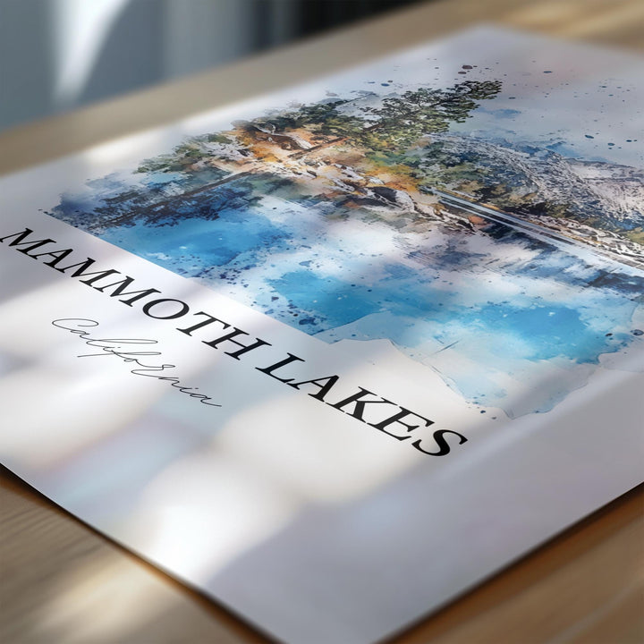 Mammoth Lakes Art, June Mountain Print, Sierra Nevada Watercolor Art, Mammoth Lakes Gift, Travel Print, Travel Poster, Housewarming Gift