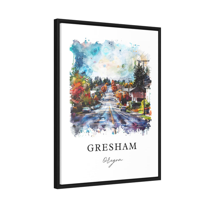 Gresham, Oregon, USA – Watercolor Art Print