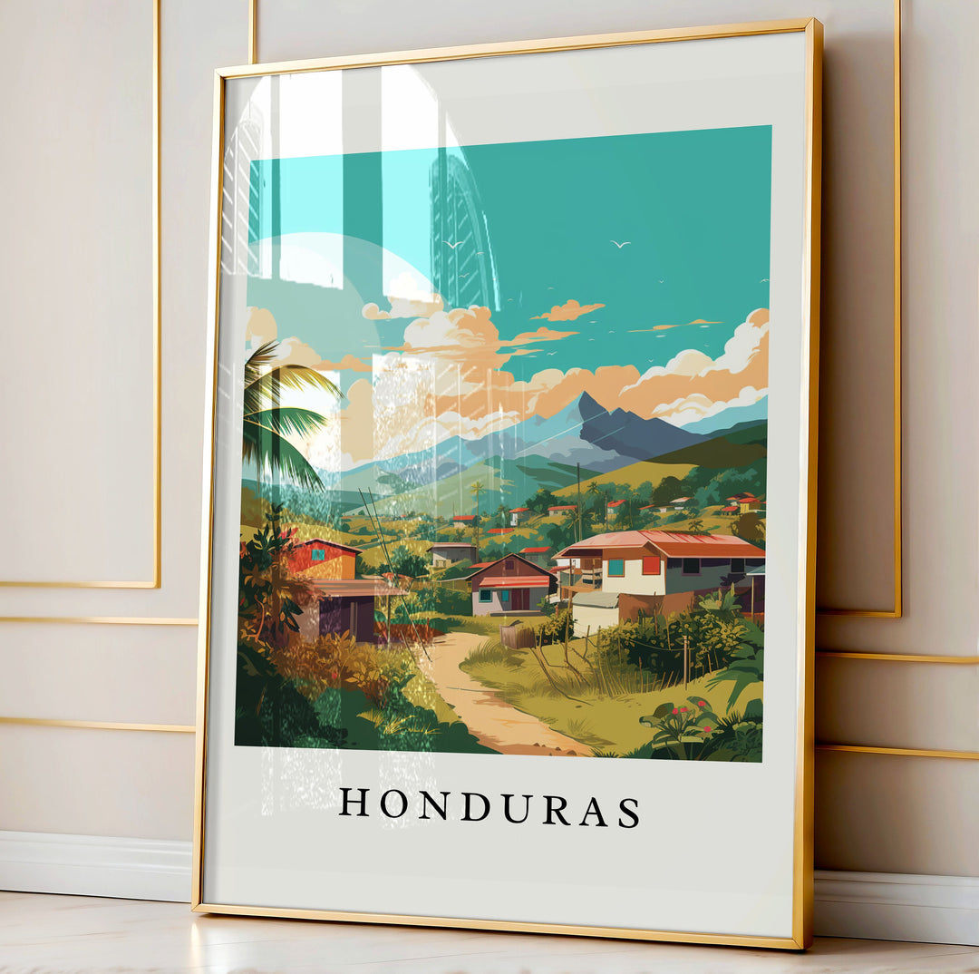 Honduras Modern Wall art - Central America, Honduras poster, Wedding gift, Birthday present, Custom Text, Personalised Gift