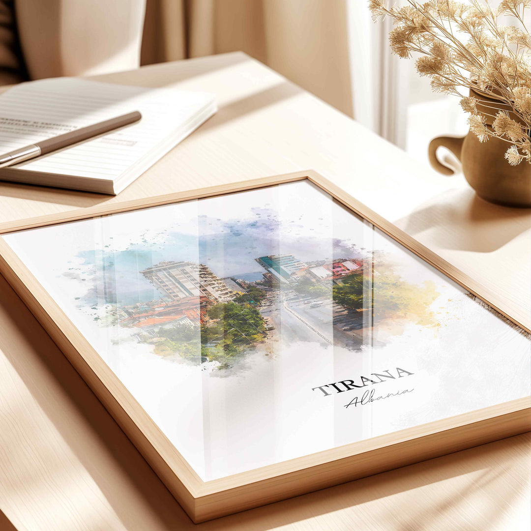 Tirana, Albania – Watercolor Art Print