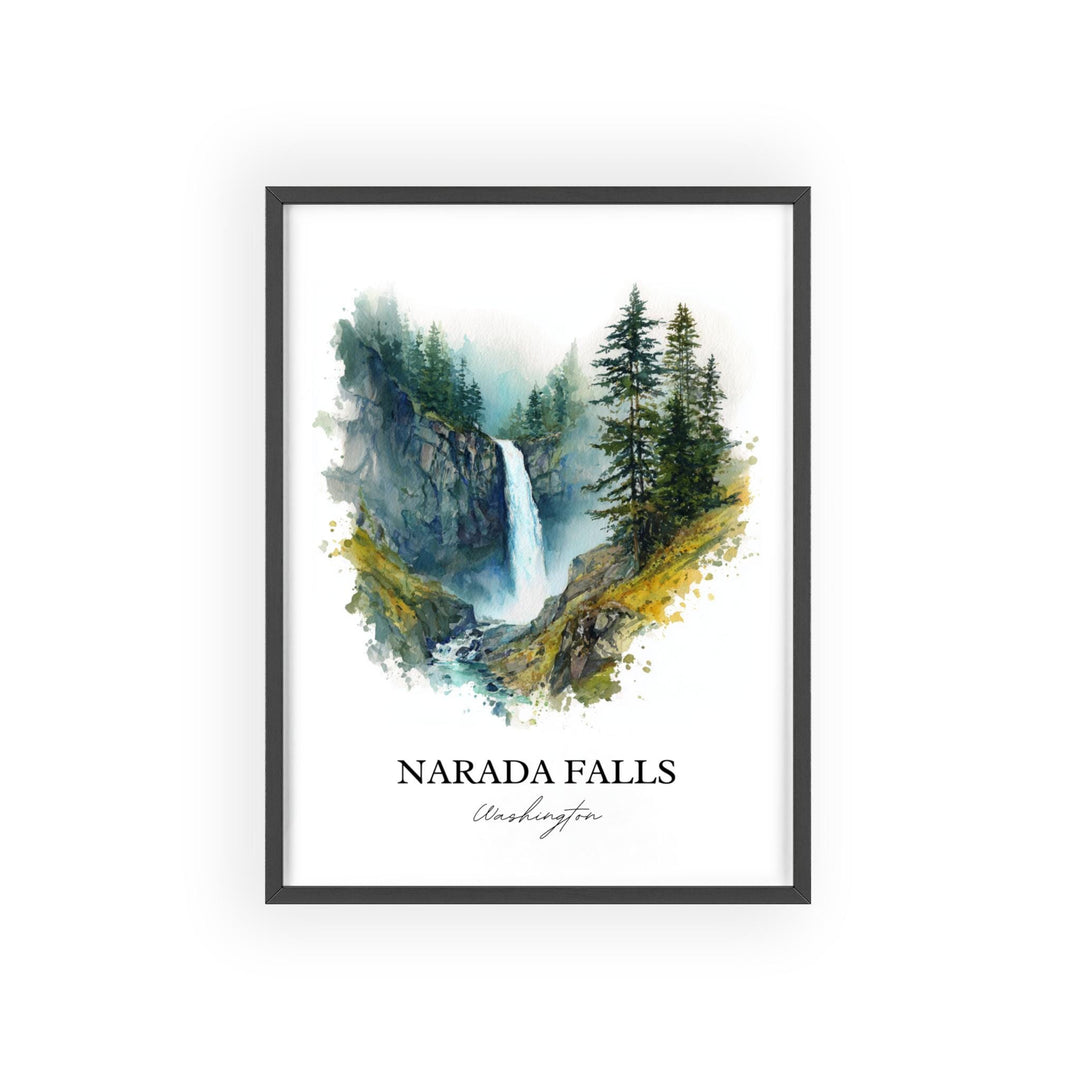 Narada Falls Wall Art, Mount Rainier Print, Washington State Artwork, Narada Falls Gift, Travel Print, Travel Poster, Housewarming Gift