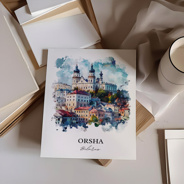 Orsha, Belarus – Watercolor Art Print
