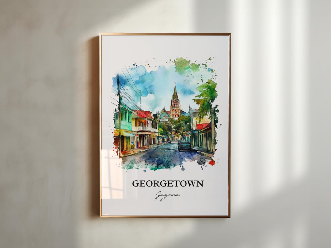 Georgetown, Guyana – Watercolor Art Print