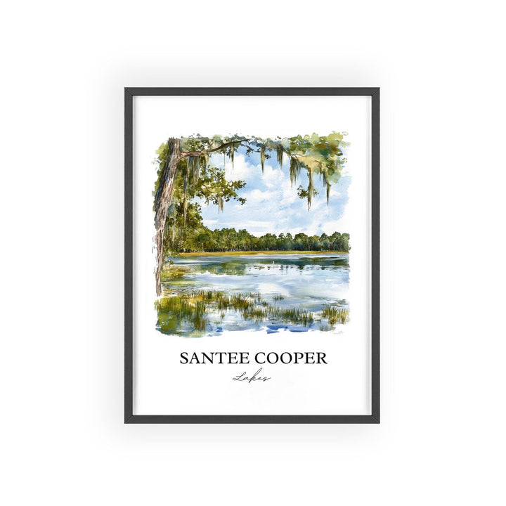 Santee Cooper Lakes Art, Lake Marion Print, South Carolina Art, Santee Cooper Lakes Gift, Travel Print, Travel Poster, Housewarming Gift