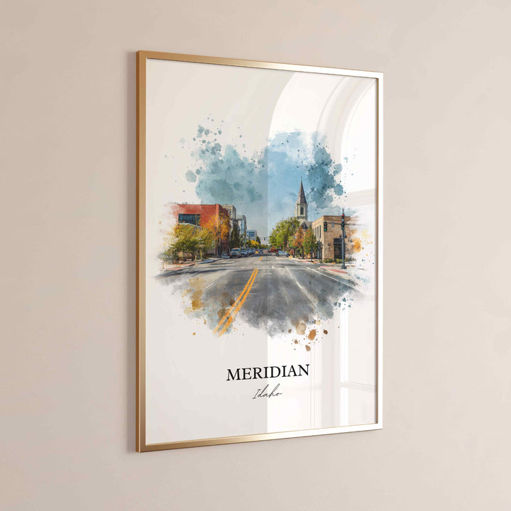 Meridian, Idaho Wall Art, Idaho Print, Idaho Watercolor Art, Meridian Idaho Gift, Travel Print, Travel Poster, Housewarming Gift