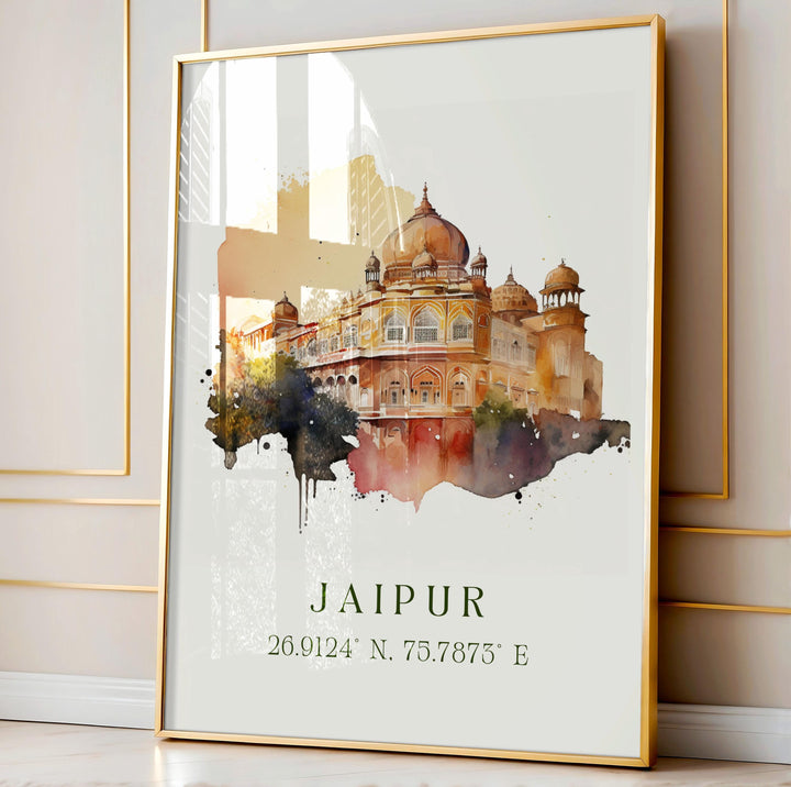 Jaipur India wall art - India, Jaipur poster, Jaipur Wedding gift, Jaipur Birthday present, Custom Text, Personalised Gift