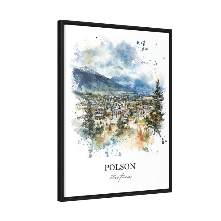 Polson Montana Wall Art, Flathead Lake Print, Montana Watercolor Art, Polson MT Gift, Travel Print, Travel Poster, Housewarming Gift