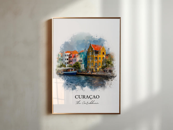 Curaçao Wall Art, Curaçao Print, Curaçao Watercolor, Curaçao Island Gift, Travel Print, Travel Poster, Housewarming Gift