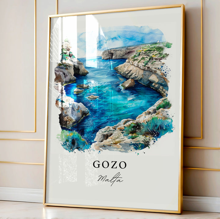 Gozo Malta Art Print, Gozo Print, Malta Wall Art, Gozo Gift, Travel Print, Travel Poster, Travel Gift, Housewarming Gift