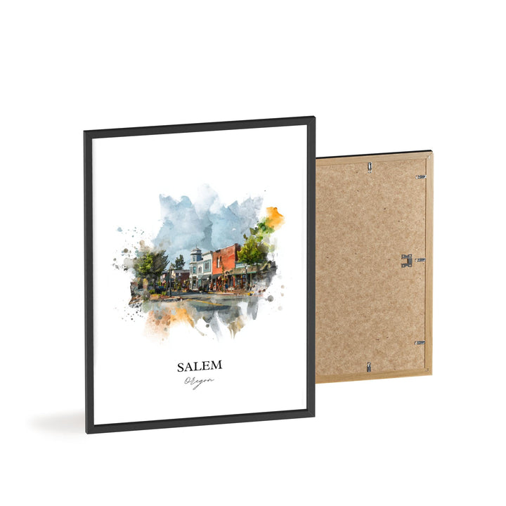 Salem Oregon Wall Art, Salem Print, Salem Watercolor Art, Salem Oregon Gift, Travel Print, Travel Poster, Housewarming Gift