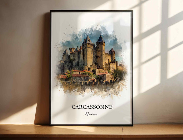 Carcassonne, France – Watercolor Art Print
