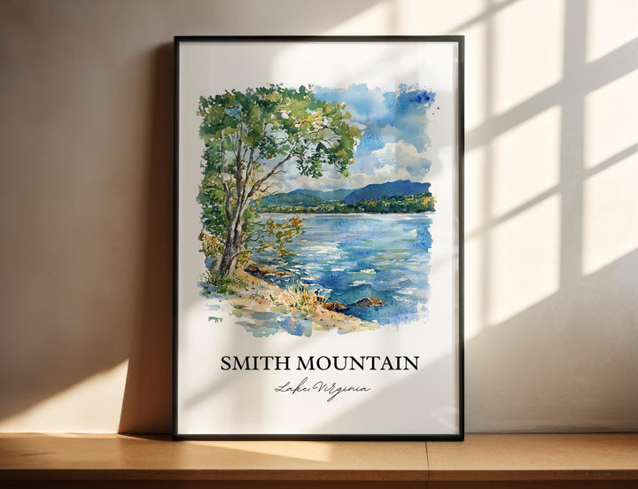 Smith Mountain Lake Art, Roanoke Region Print, Virginia Artwork, Smith Mountain Lake Gift, Travel Print, Travel Poster, Housewarming Gift