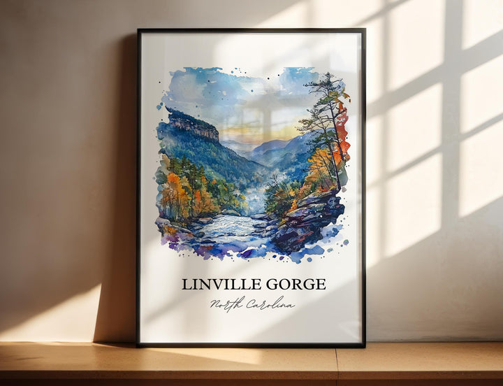 Linville Gorge, North Carolina, USA – Watercolor Art Print