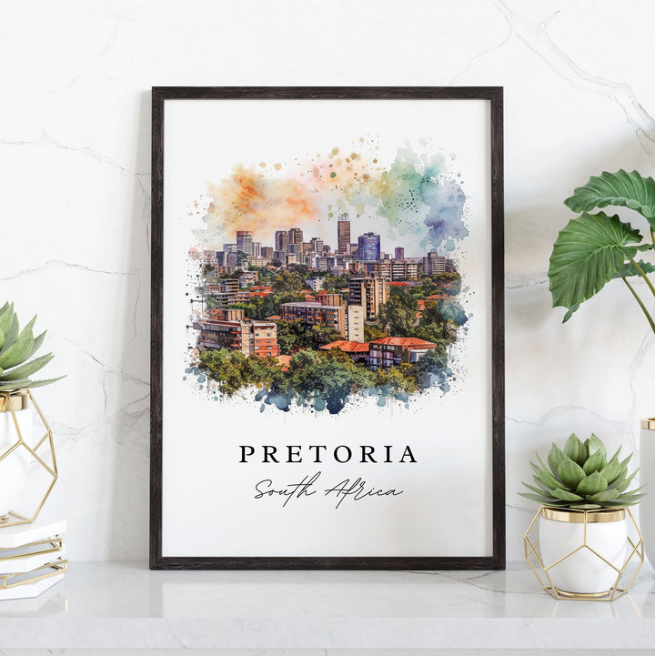 Pretoria South Africa wall art - Cape Town South Africa, Pretoria print, Pretoria Wedding gift, Birthday present, Custom Text, Perfect Gift