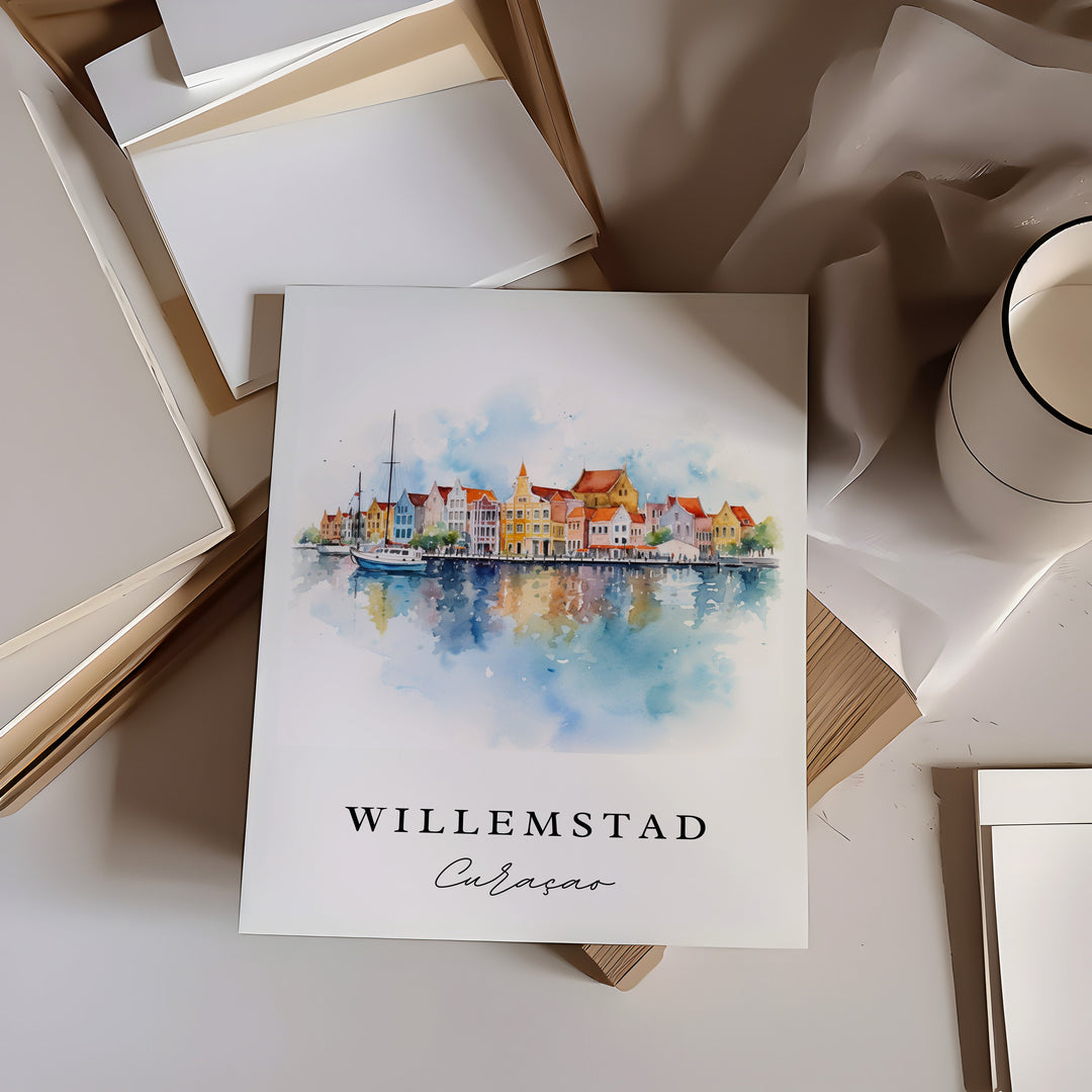 Willemstad Curacao wall art - Curacao, Willemstad poster, Willemstad Wedding gift, Birthday present, Custom Text, Personalized Gift