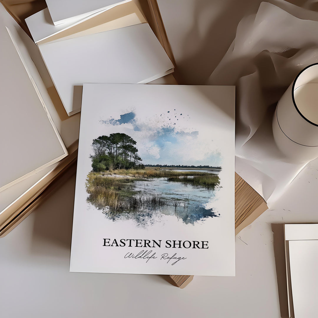 Eastern Shore, Virginia, USA – Watercolor Art Print