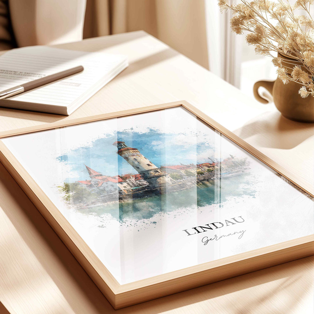 Lindau, Germany – Watercolor Art Print