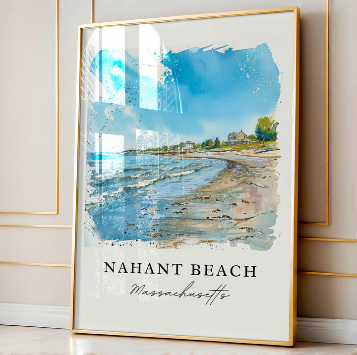 Nahant Beach Art, Nahant Print, Massachussets Wall Art, Cape Cod Gift, Travel Print, Travel Poster, Travel Gift, Housewarming Gift