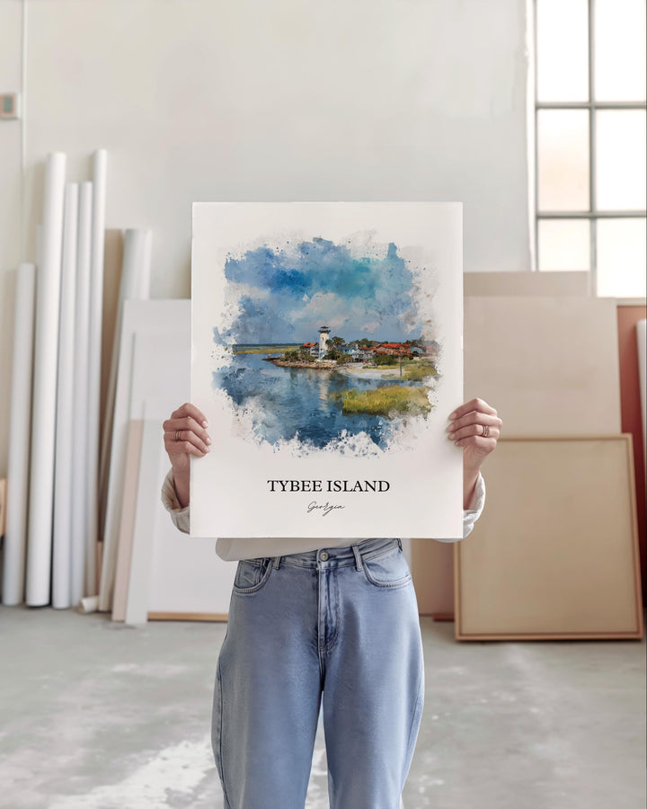 Tybee Island, GA – Watercolor Art Print