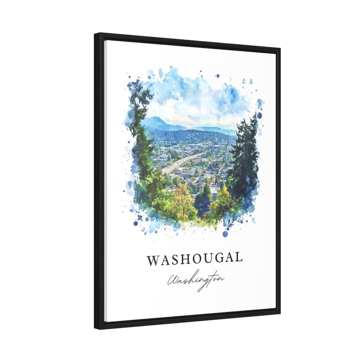 Washougal WA Wall Art, Washougal Print, Washougal Watercolor Art, Clark County WA Gift,