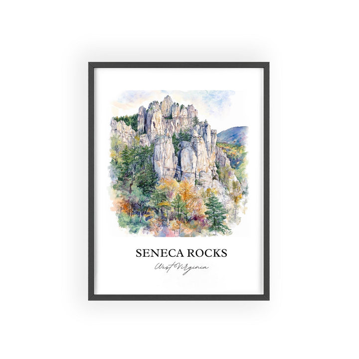Seneca Rocks WV Wall Art, Pendleton County Print, West Virginia Artwork, Seneca Rocks Gift, Travel Print, Travel Poster, Housewarming Gift