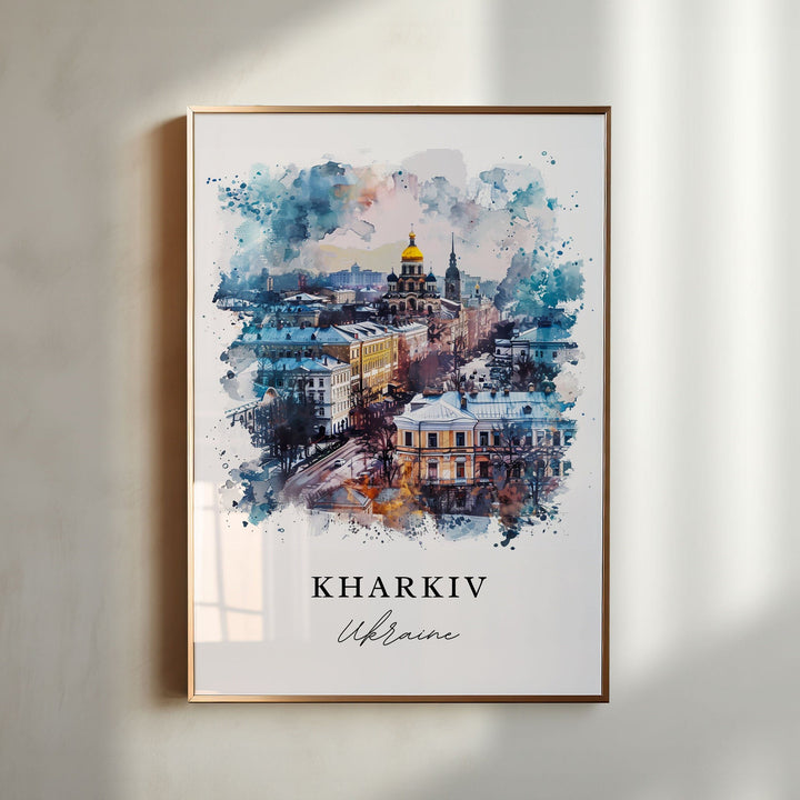 Kharkiv Wall Art, Kharkiv Print, Kharkiv Ukraine Wall Art, Kharkiv Ukraine Gift, Travel Print, Travel Poster, Travel Gift, Housewarming Gift