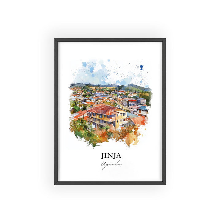 Jinja Uganda Wall Art, Uganda Africa Print, Uganda Watercolor Art, Jinja Uganda Gift, Travel Print, Travel Poster, Housewarming Gift