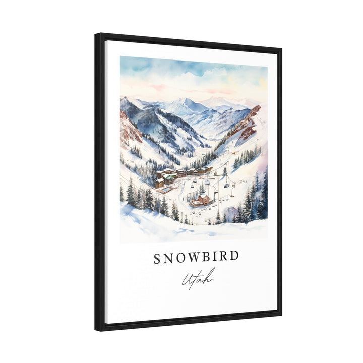 Snowbird Ski Area traditional travel art - Utah, Snowbird poster print, Wedding gift, Birthday present, Custom Text, Perfect Gift