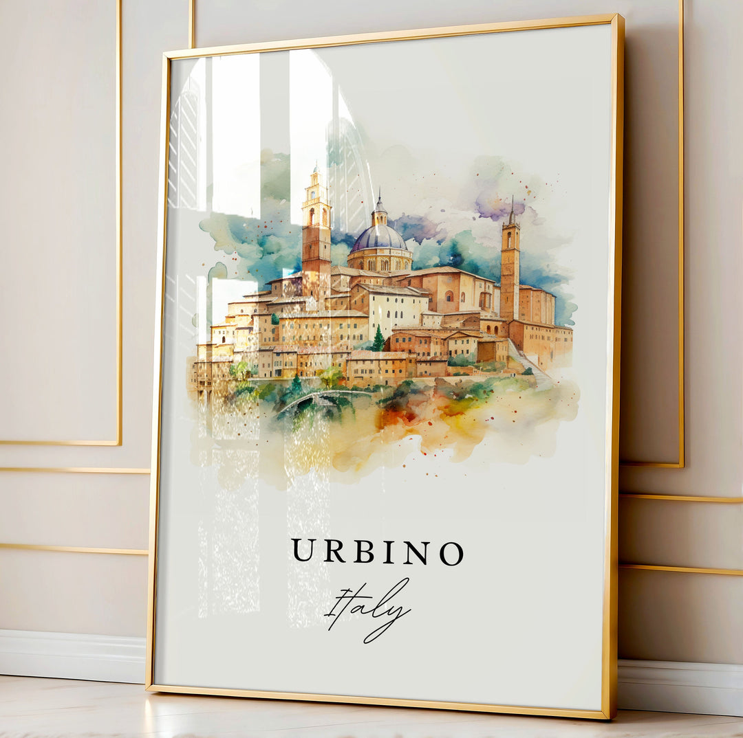 Urbino Italy wall art - Italy, Urbino IT print, Urbino Italia Wedding gift, Urbino Birthday present, Custom Text, Perfect Gift