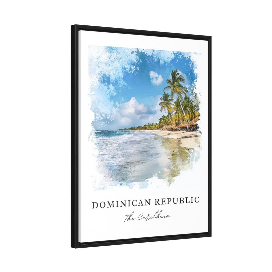 Dominican Republic Wall Art, Republica Dominica Print, DR Watercolor Art, Punta Cana Gift,