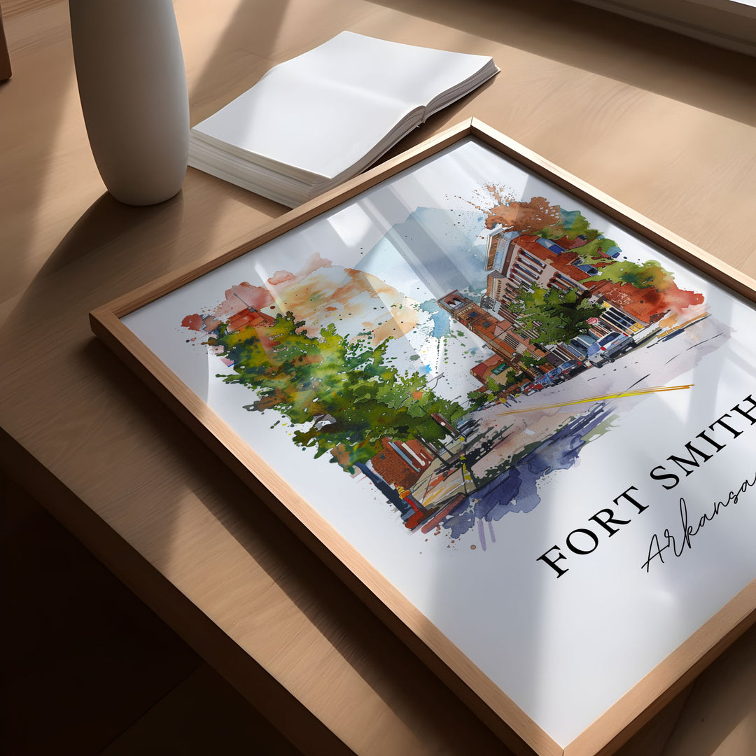Fort Smith, Arkansas, Arkansas – Watercolor Art Print