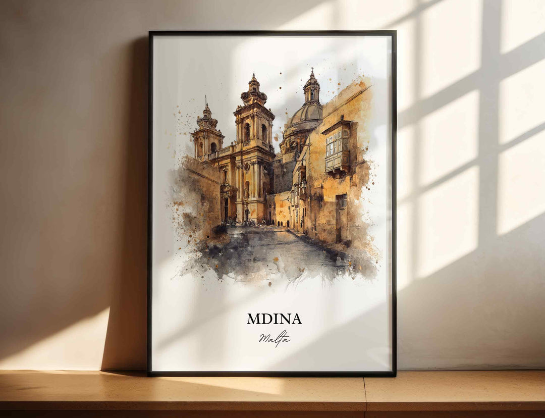 Mdina, Malta – Watercolor Art Print