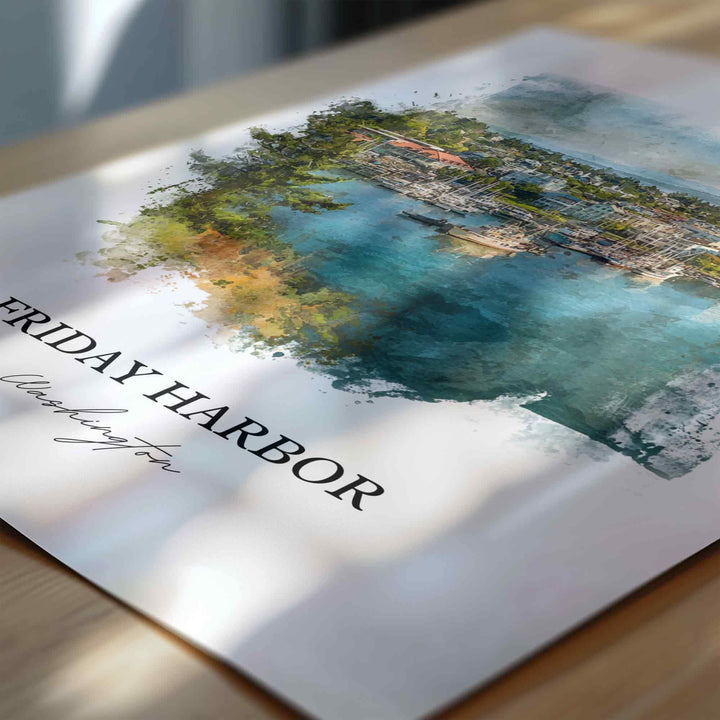 Friday Harbor, Washington – Watercolor Art Print