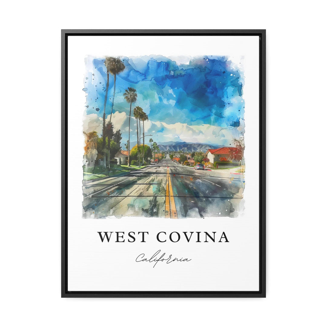 West Covina CA Wall Art, West Covina Print, West Covina Watercolor Art, West Covina Gift,