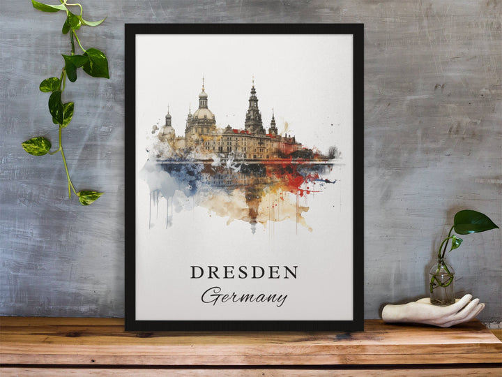 Dresden Germany wall art - Germany, Dresden poster, Dresden Wedding gift, Birthday present, Custom Text, Personalised Gift