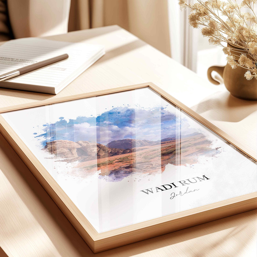 Wadi Rum, Jordan – Watercolor Art Print