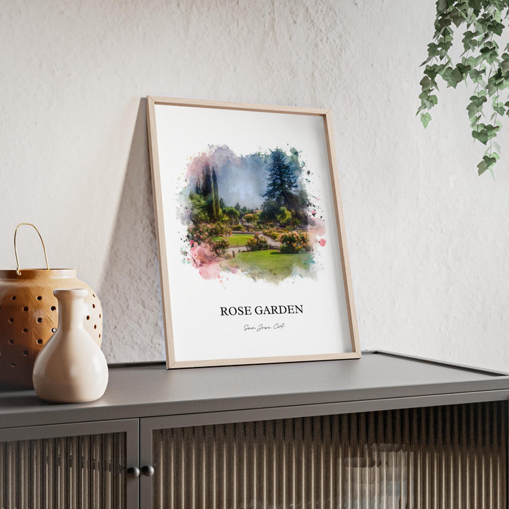 Rose Garden San Jose, CA – Watercolor Art Print