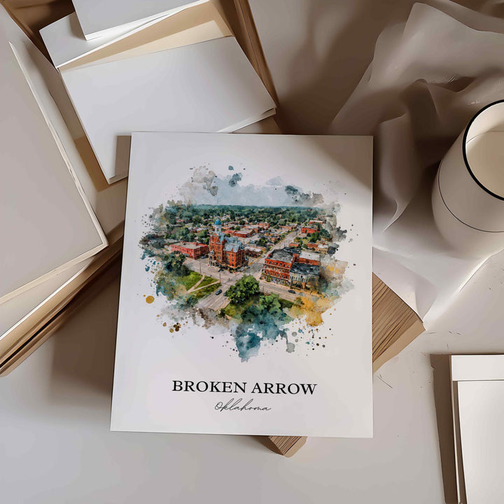 Broken Arrow, Oklahoma – Watercolor Art Print